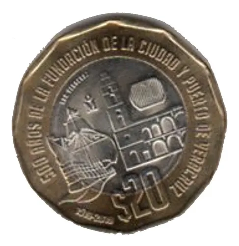 comprar Moneda 20 Pesos Conmemorativa  500 Años De Veracruz 2