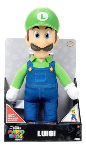 The Super Mario Bros Movie - Peluche Luigi - 38 Cm -original Color Verde