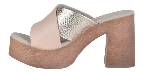 Imagen 5 de 7 de Zuecos Sandalias Taco Alto De Cuero De Mujer Linx - Ferraro