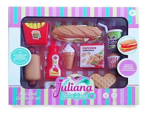 Set Juliana Fast Food Sandwich Set Encastrable 23pzas En Mca