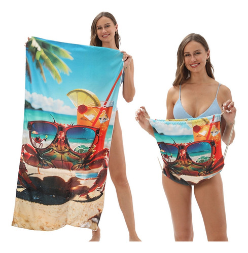 Toalla Extragrande G Beach Towel 2 En 1, Toalla De Fibra Fin