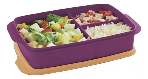 Eco Lunch Rectangular Tupperware Color Morado/naranja 