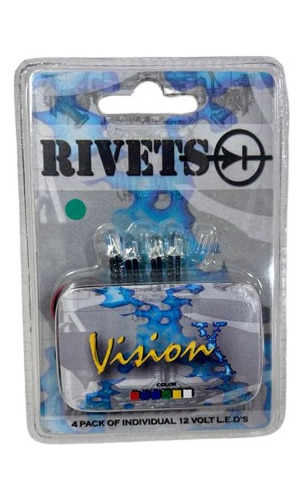 Set De 4 Led Tipo Rivet Visionx Color Verde