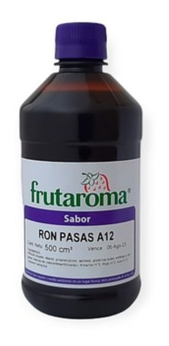 Imagen 1 de 1 de Esencia Frutaroma 500ml Ron Pasas Reposteria