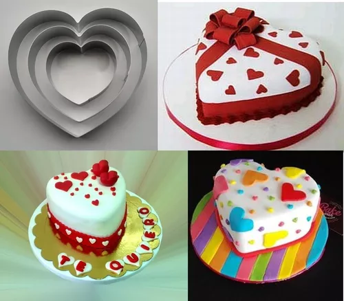 Molde Para Torta Personales Mini Corazón x 3