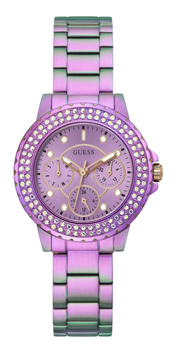 Reloj Guess Gw0410l4 Mujer Cuarzo Pulso Morado En Acero