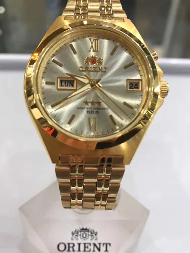 Reloj Orient Automatico Con Index Dorado Fab05006w