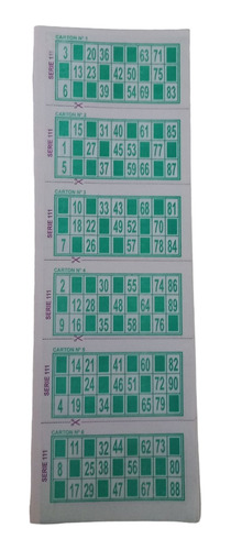 Talonarios Descartables Bingo 2016 Serie Cartones Loteria