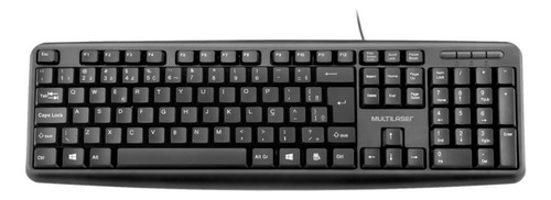 Teclado Multilaser TC065 QWERTY português Brasil cor preto