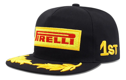 Gorra Plana Pirelli Podio Fórmula 1 Negra/roja Nueva F1