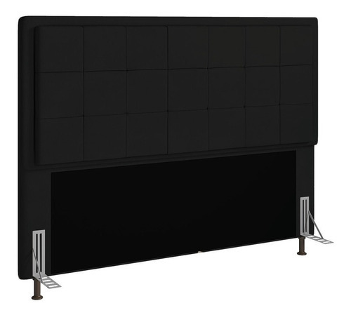 Cabeceira Onix Para Cama Box Casal 140 Cm Suede - D'rossi Cor Preto