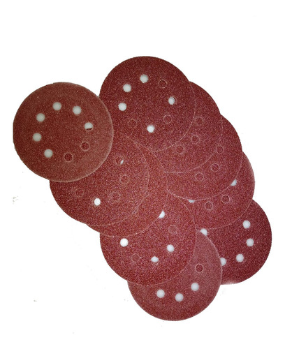Imagen 2 de 5 de Set 10 Discos De Lija 125mm Gr80 Con Velcro Barovo Dli-vp80