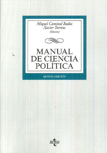 Libro Manual De Ciencia Política De Miquel Caminal Badia Xav