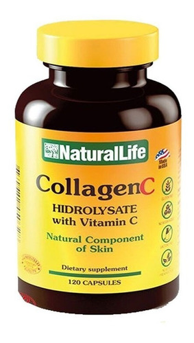 Colageno Hidrolizado Y Vitamina C 120 Capsulas Natural Life 