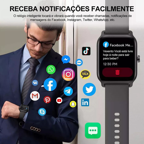 Relógio inteligente Mertto Smartwatch Alexa Bluetooth Call 1,83 polegadas Idw25 Mesh Strap Cor preta Ip68