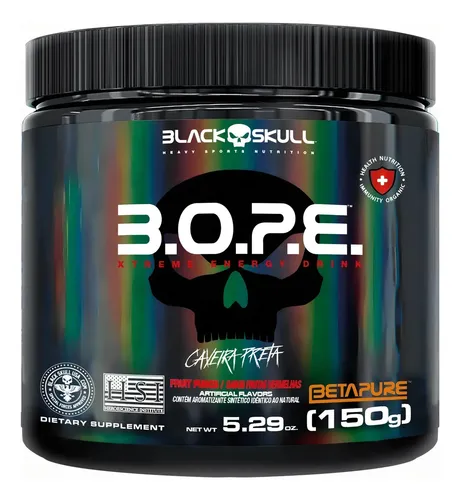 Pré-Treino BOPE Black Skull (150g) – 30 Doses | Sabor Fruit Punch