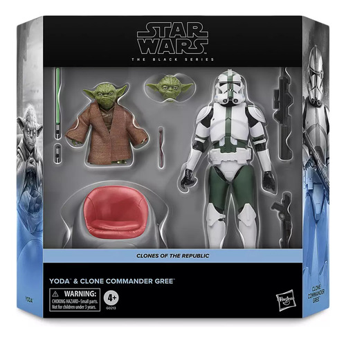 Figura De Acción De Yoda & Clone Commander Gree Star Wars The Black Series 2 Pack Exclusivo , Inspirado En Star Wars: La Guerra De Los Clones, 15 Cm , A Partir 4 Años, Coleccionable Con Diseño Premium