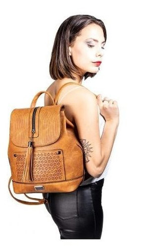 Mochila Importada Eco Cuero Mujer Urbana Flecos Quaglia Q03i