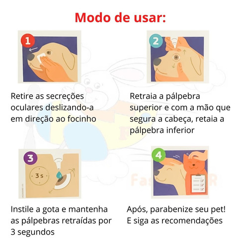 Kit Com 4 Ciprovet 5ml Colírio Cicatrizante