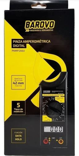 Imagen 4 de 4 de Pinza Amperométrica Digital Barovo Con Funda