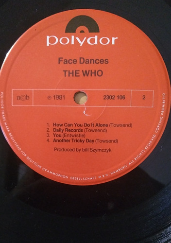 Lp The Who-face Dance Imp. Alemão Orig. 81 Zerado C/poster (Usado)