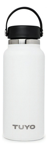 Garrafa Térmica Isolada A Vácuo Tuyo Parede Dupla 1l Inox Cor Branco