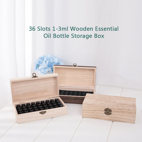 Caja De Aceite Esencial De Madera Con 36 Ranuras Para Almace
