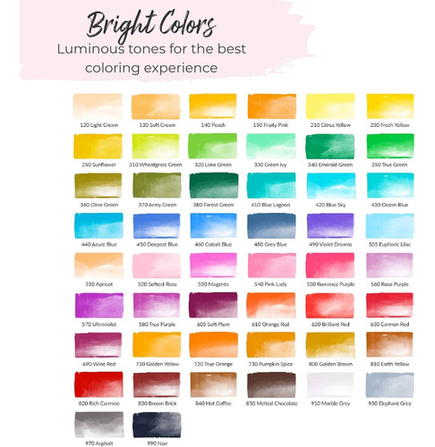 50 Marcadores Acuarelables Colorya Punta De Pincel + 2 Brush