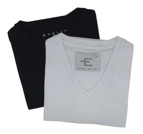 Imagen 3 de 6 de Pack X 2 Remeras Eyelit Escote V Manga Corta 100% Algodón