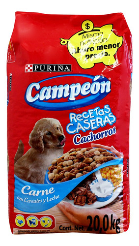 Alimento Para Perro Campeon Recetas Caseras Cachorro 20 Kg