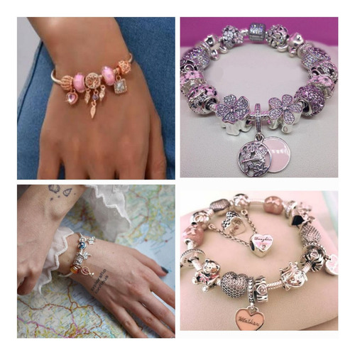Charm, Clip Separador Copo De Nieve, Plata S925 Para Pulsera