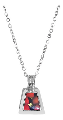 Collar Huayruro Trapecio Protección Joya Unisex En Plata