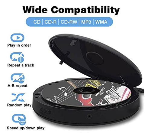 Pack De Cd Player Bluetooth Porttil Con Altavoz Y Usb