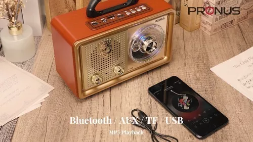 Radio portátil retro AM FM Radio de onda corta transistor funciona con  pilas, radio vintage con altavoz Bluetooth, PRUNUS J-328 Mini radio FM  portátil