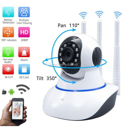 Camara Triple Antena Wifi Full Hd Robotica Celular 360