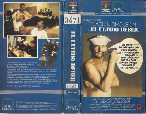 El Ultimo Deber Vhs Jack Nicholson Otis Young Randy Quaid