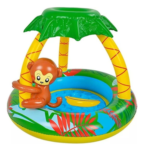 Pileta Inflable Con Techo Y Piso Inflable Techo Mono Banana