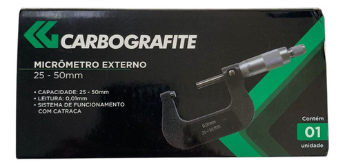 Micrômetro Com Catraca 25-50mm Carbografite