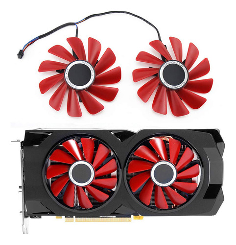 2 Ventiladores Rx-570-rs Rx-580-rs Fd10u12s9-c De 85 Mm Para