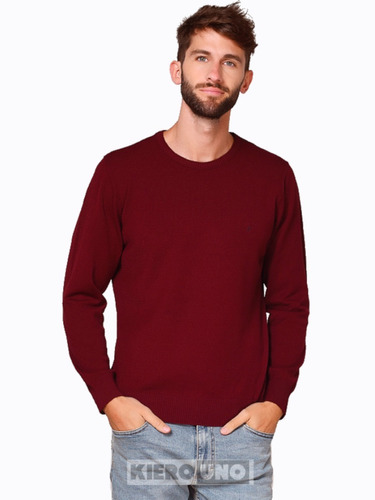 Sweater Hombre Liso Pullover Cuello Redondo Kierouno