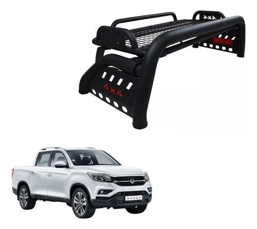 Barra Antivuelco Negro Matte 4x4 Ssangyong Musso
