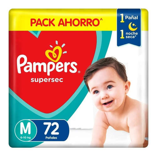 Pañales Pampers SuperSec Max  M