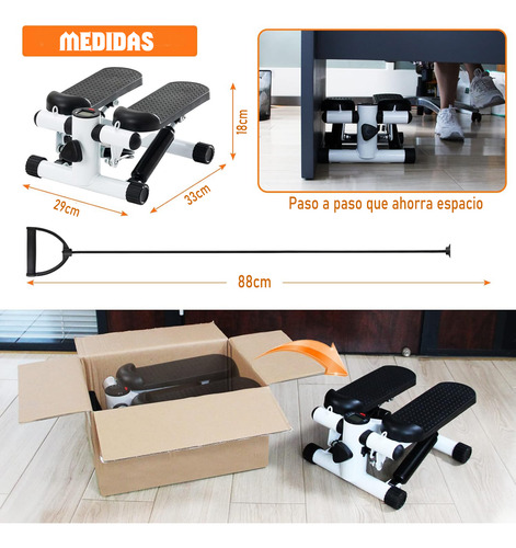 Stepper Mini Escalador Con Bandas Elásticas - Ejercicio