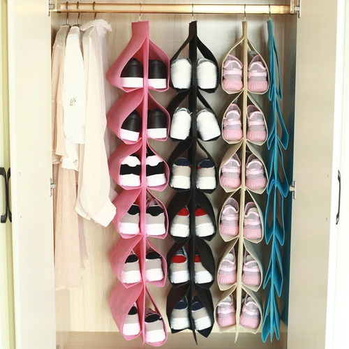 Imagen 5 de 7 de Zapatera Organizador Rack De Zapatos Colgable Closet 6 Pares