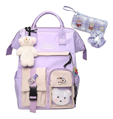 Mochila Kawaii Con Bonitos Accesorios Kawaii Pin De Gran Cap