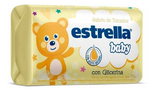 Pack X 12 Unid. Jabon Tocador  Baby Glicerina 75 G Estrella