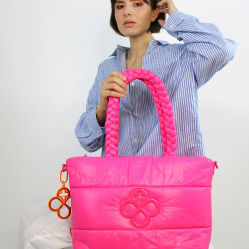 Bolso Jaime Ibiza Modelo Ji 2479 Color Rosa Neón Huellas 202