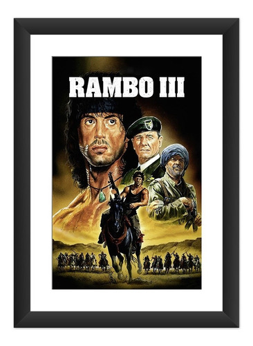 Quadro Rambo 3 Filme Guerra Sylvester Stallone Retro Cult Tv