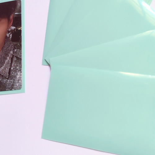 Sleeves De Colores Fundas Para Photocards Kpop Pack X15 Color Menta Importado