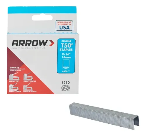 Grapas Arrow T50 9/16 (14mm) Caja 1250 Unidades 50924sp | Cuotas